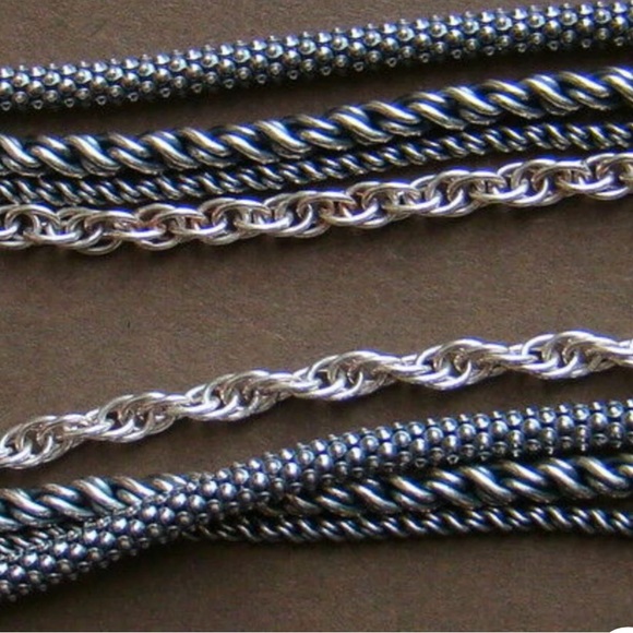Silpada Vintage Sterling Silver Oxidized Multi Strand Chain Necklace - Picture 3 of 4